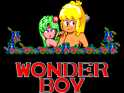 Super Wonder Boy title screen for Sega Mark III